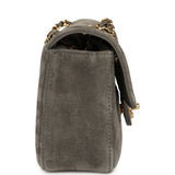 Chanel Mini "Souplissimo" Flap Bag Dark Grey Suede Gold Hardware - Thumbnail View 3
