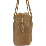 Chanel Maxi "Camerissimo" Camera Case Camera Case Dark Beige Suede Gold Hardware - Thumbnail View 3