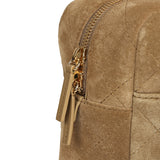 Chanel Maxi "Camerissimo" Camera Case Camera Case Dark Beige Suede Gold Hardware - Thumbnail View 8