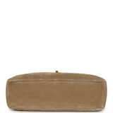 Chanel Maxi "Camerissimo" Camera Case Camera Case Dark Beige Suede Gold Hardware - Thumbnail View 7