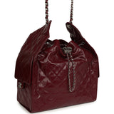 Chanel Medium 25 Hobo Bag Dark Burgundy Shiny Crumpled Calfskin Silver Hardware - Thumbnail View 2
