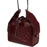 Chanel Medium 25 Hobo Bag Dark Burgundy Shiny Crumpled Calfskin Silver Hardware - Thumbnail View 5