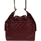 Chanel Medium 25 Hobo Bag Dark Burgundy Shiny Crumpled Calfskin Silver Hardware - Thumbnail View 4
