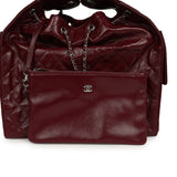 Chanel Medium 25 Hobo Bag Dark Burgundy Shiny Crumpled Calfskin Silver Hardware - Thumbnail View 8