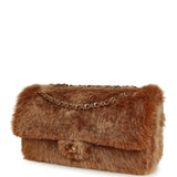 Chanel Maxi "Souplissimo" Small Flap Bag Brown Shearling Lambskin Gold Hardware - Thumbnail View 5