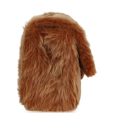 Chanel Maxi "Souplissimo" Small Flap Bag Brown Shearling Lambskin Gold Hardware - Thumbnail View 3