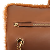 Chanel Maxi "Souplissimo" Small Flap Bag Brown Shearling Lambskin Gold Hardware - Thumbnail View 8