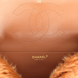 Chanel Maxi "Souplissimo" Small Flap Bag Brown Shearling Lambskin Gold Hardware - Thumbnail View 10