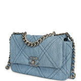 Chanel Medium 19 Flap Light Blue Denim Mixed Metal Hardware - Thumbnail View 5