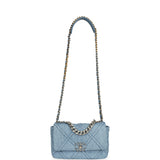 Chanel Medium 19 Flap Light Blue Denim Mixed Metal Hardware - Thumbnail View 7
