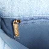 Chanel Medium 19 Flap Light Blue Denim Mixed Metal Hardware - Thumbnail View 10