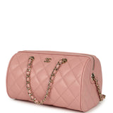 Chanel Mini Timeless Classic Barrel Bag with Chain Pink Shiny Caviar Light Gold Hardware - Thumbnail View 5
