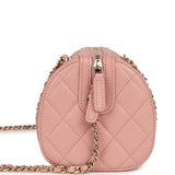 Chanel Mini Timeless Classic Barrel Bag with Chain Pink Shiny Caviar Light Gold Hardware - Thumbnail View 3