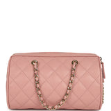 Chanel Mini Timeless Classic Barrel Bag with Chain Pink Shiny Caviar Light Gold Hardware - Thumbnail View 4