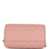 Chanel Mini Timeless Classic Barrel Bag with Chain Pink Shiny Caviar Light Gold Hardware - Thumbnail View 6