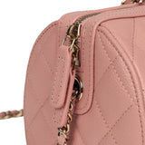 Chanel Mini Timeless Classic Barrel Bag with Chain Pink Shiny Caviar Light Gold Hardware - Thumbnail View 8