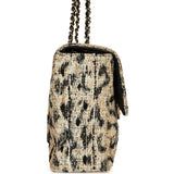 Chanel Maxi Leopard Print "Souplissimo" Large Flap Bag Brown, Black, White Tweed, Mixed Fibers Gold Hardware - Thumbnail View 3