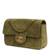 Chanel Mini "Souplissimo" Flap Bag Khaki Suede Gold Hardware - Thumbnail View 5
