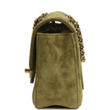 Chanel Mini "Souplissimo" Flap Bag Khaki Suede Gold Hardware - Thumbnail View 3