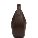Chanel Round Top Handle Hobo Bag Dark Brown Grained Calfskin Gold Hardware - Thumbnail View 3