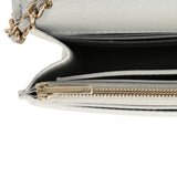 Chanel Wallet On Chain WOC Silver Metallic Lizard Embossed Calfskin Light Gold Hardware - Thumbnail View 10