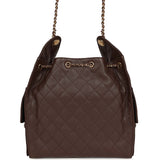 Chanel Medium 25 Hobo Bag Dark Brown Caviar Gold Hardware - Thumbnail View 4