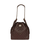 Chanel Medium 25 Hobo Bag Dark Brown Caviar Gold Hardware - Thumbnail View 7