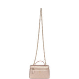 Chanel Top Handle Long Vanity Case with Chain Pink Iridescent Grained Goatskin Gold Hardware - Thumbnail View 7