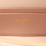 Chanel Top Handle Long Vanity Case with Chain Pink Iridescent Grained Goatskin Gold Hardware - Thumbnail View 9