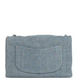 Chanel Maxi "Souplissimo" Large Flap Bag Blue Denim Gold Hardware - Thumbnail View 4