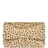 Chanel "Cheetah Print" Medium Flap Bag Light Beige Calf Hair and Black Lambskin Gold Hardware - Thumbnail View 1