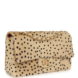 Chanel "Cheetah Print" Medium Flap Bag Light Beige Calf Hair and Black Lambskin Gold Hardware - Thumbnail View 2