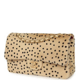 Chanel "Cheetah Print" Medium Flap Bag Light Beige Calf Hair and Black Lambskin Gold Hardware - Thumbnail View 5