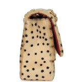 Chanel "Cheetah Print" Medium Flap Bag Light Beige Calf Hair and Black Lambskin Gold Hardware - Thumbnail View 3