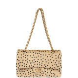 Chanel "Cheetah Print" Medium Flap Bag Light Beige Calf Hair and Black Lambskin Gold Hardware - Thumbnail View 7