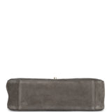 Chanel Maxi "Souplissimo" Small Flap Bag Dark Grey Suede Gold Hardware - Thumbnail View 6