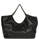 Chanel Small CC Cabas Hobo Bag Black Calfskin Gold Hardware - Thumbnail View 1