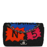 Pre-owned Chanel Medium "Supermarket Comic" Flap Bag Black, Multi Lambskin, Shearling Silver Hardware - Thumbnail View 1