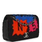 Pre-owned Chanel Medium "Supermarket Comic" Flap Bag Black, Multi Lambskin, Shearling Silver Hardware - Thumbnail View 2