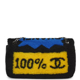 Pre-owned Chanel Medium "Supermarket Comic" Flap Bag Black, Multi Lambskin, Shearling Silver Hardware - Thumbnail View 4