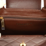 Chanel Small Kelly Shopper Dark Brown Lambskin Gold Hardware - Thumbnail View 8