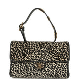 Chanel "Dalmatian Print" Top Handle Flap Bag Black, White Pony Hair, Black Calfskin Gold Hardware - Thumbnail View 1