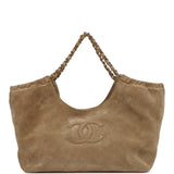 Chanel Small CC Cabas Hobo Bag Dark Beige Suede Gold Hardware - Thumbnail View 1
