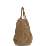 Chanel Small CC Cabas Hobo Bag Dark Beige Suede Gold Hardware - Thumbnail View 3