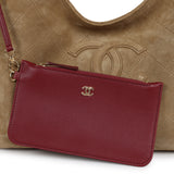 Chanel Small CC Cabas Hobo Bag Dark Beige Suede Gold Hardware - Thumbnail View 7