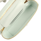 Chanel Top Handle Long Vanity Case with Chain Light Blue Croc Embossed Calfskin Gold Hardware - Thumbnail View 9