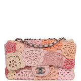 Pre-owned Chanel "Paris-Seoul" Crochet Medium Flap Bag Pink Lambskin Antique Silver Hardware - Thumbnail View 1