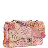 Pre-owned Chanel "Paris-Seoul" Crochet Medium Flap Bag Pink Lambskin Antique Silver Hardware - Thumbnail View 2