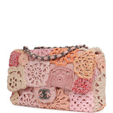 Pre-owned Chanel "Paris-Seoul" Crochet Medium Flap Bag Pink Lambskin Antique Silver Hardware - Thumbnail View 5