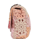 Pre-owned Chanel "Paris-Seoul" Crochet Medium Flap Bag Pink Lambskin Antique Silver Hardware - Thumbnail View 3
